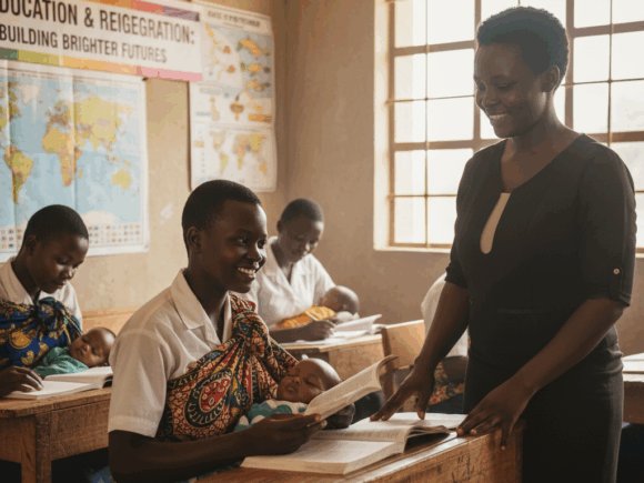 Young mothers in tailoring class supported by Hope for Tomorrow Kenya.